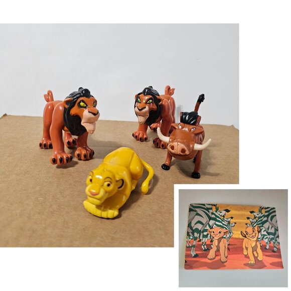 Bundle Burger King Lion King Toys + BONUS Trading Card Vintage Disney - Picture 1 of 15